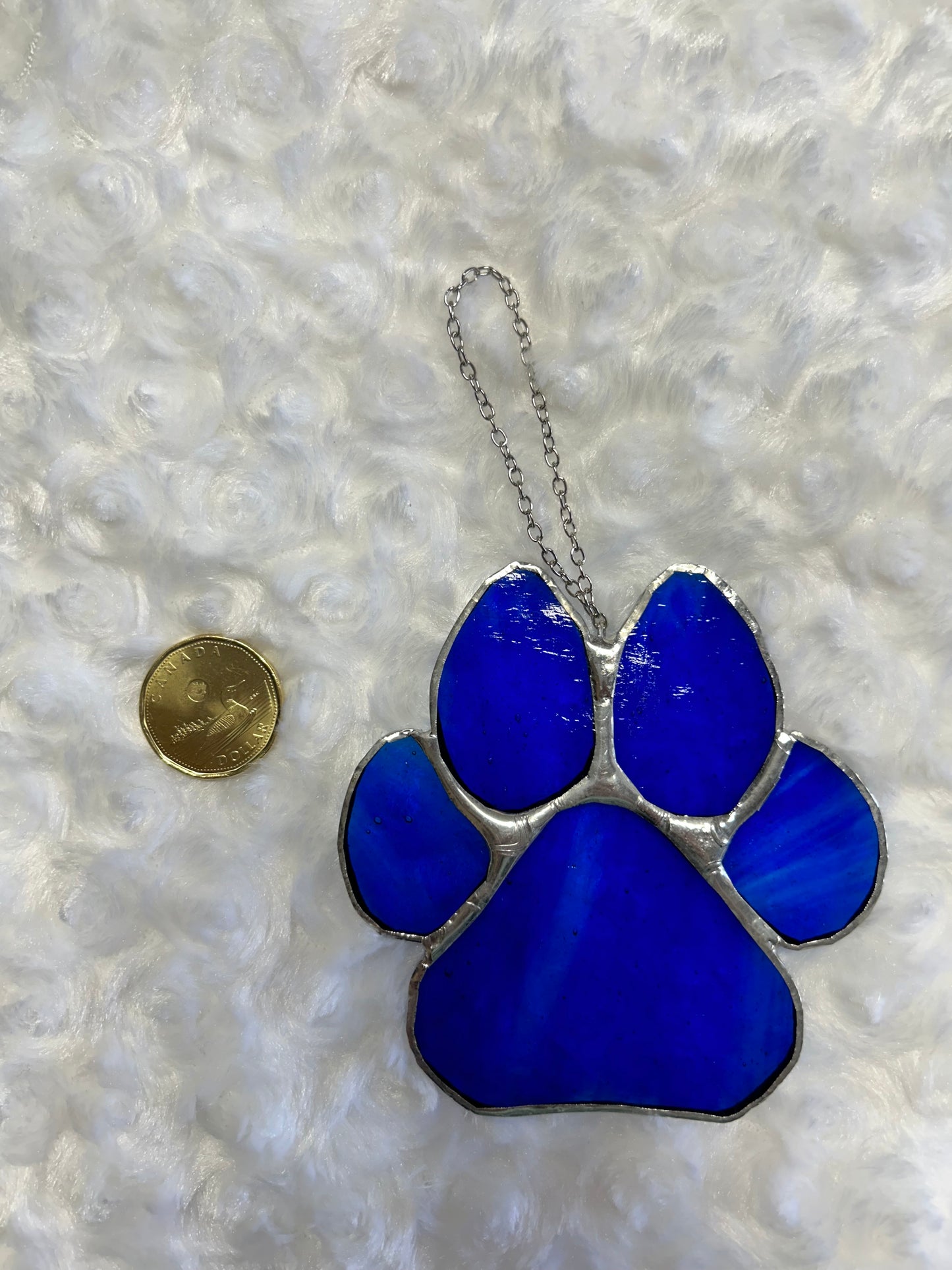 Cobalt Transparent Lg Paw Print