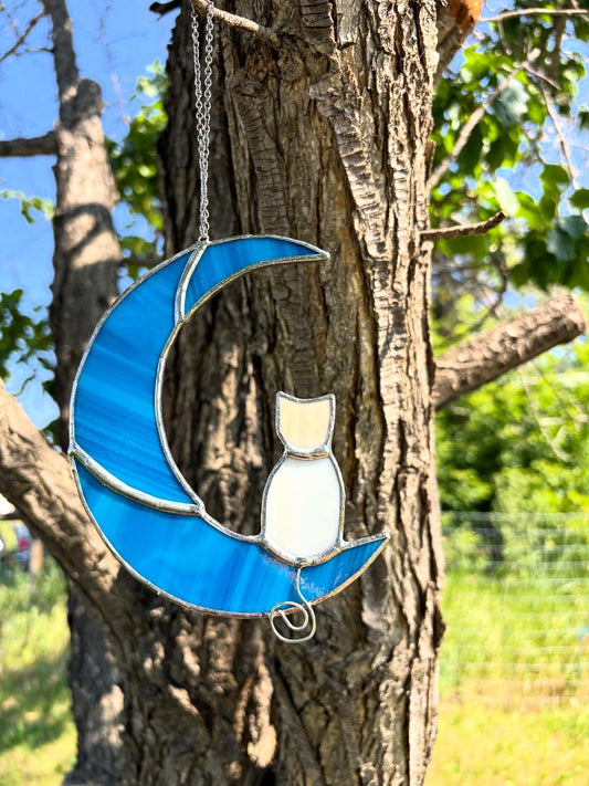 Cat in the Moon - Blue/Orange
