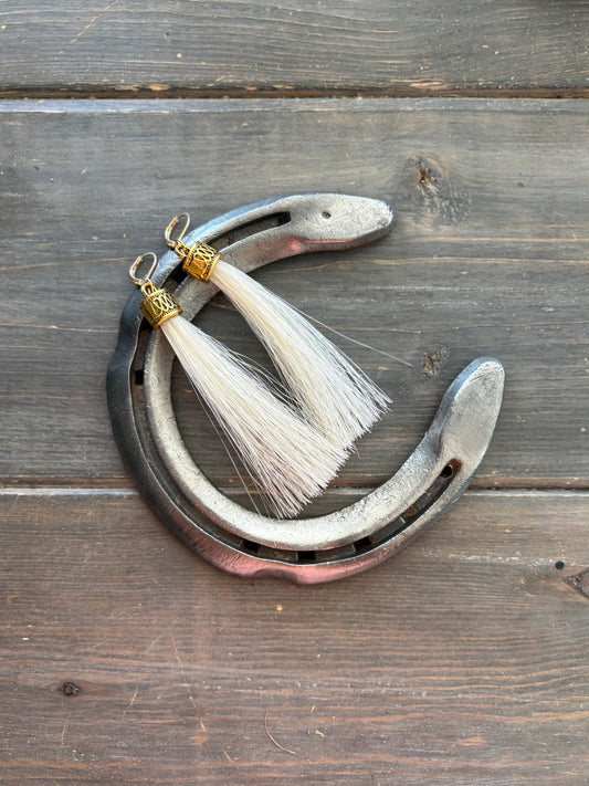 White and Gold Earrings